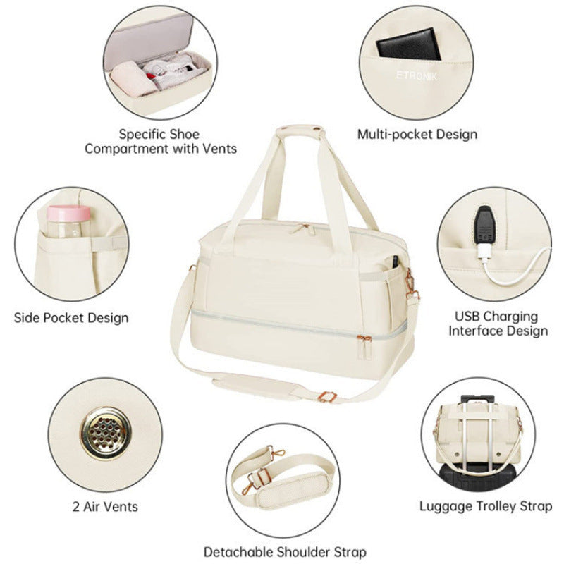 Multifunctional Tote Bag with Removable Cosmetic Bag Kalsten