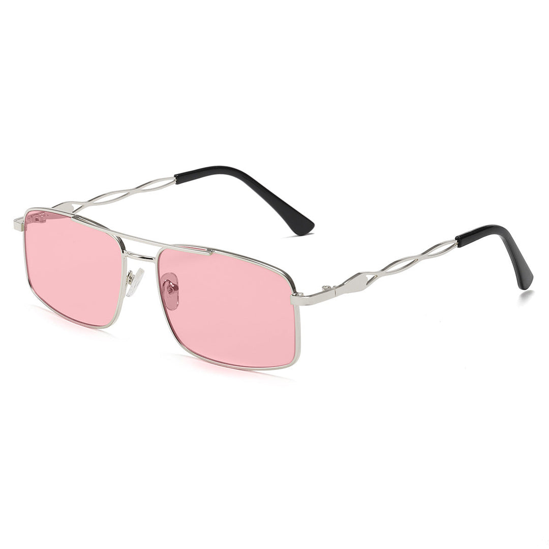 Women's sunglasses with trendy rectangular frame and yellow lenses Kalsten