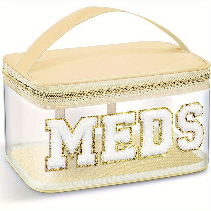 Transparent cosmetic organizer bag with glitter details Kalsten