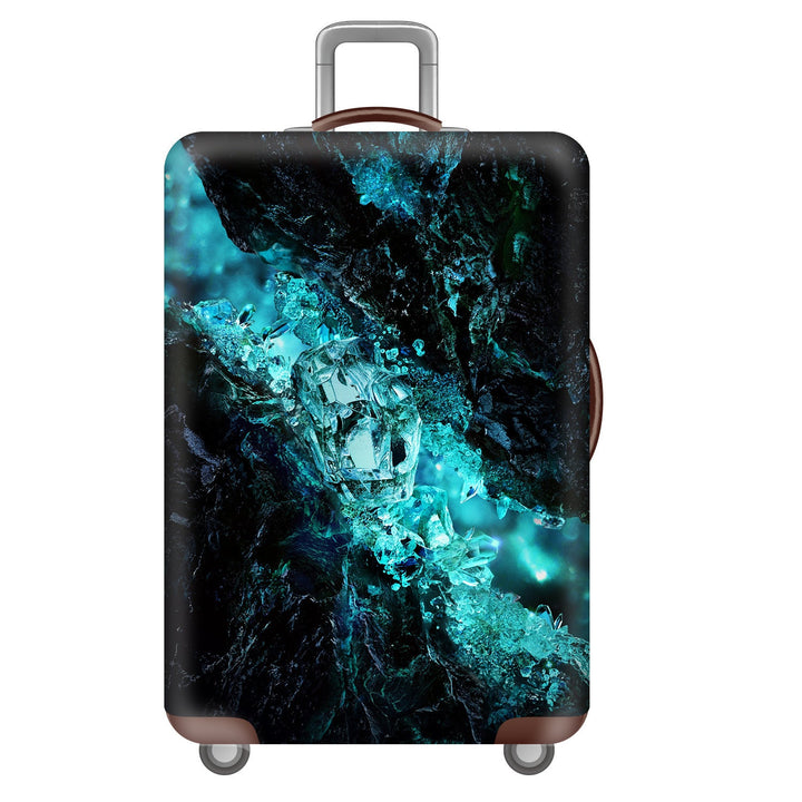 Unisex non-elastic suitcase cover with tropical leaf pattern, stretch protective cover for hard shell and soft case Kalsten