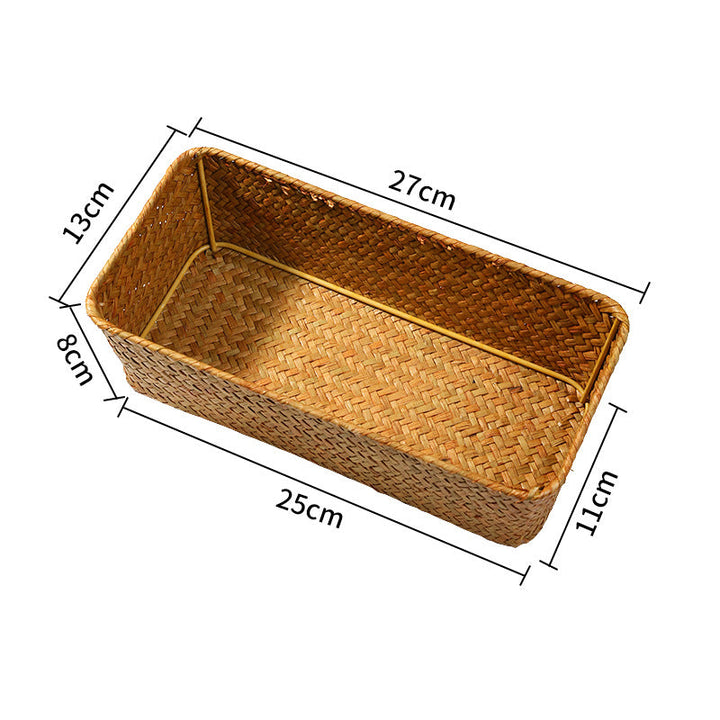 Unisex Rectangular Storage Basket made of Natural Wicker Kalsten