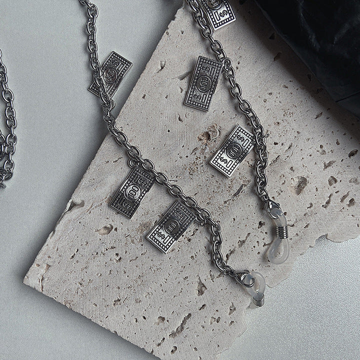 Trendy necklace with banknote pendants Kalsten