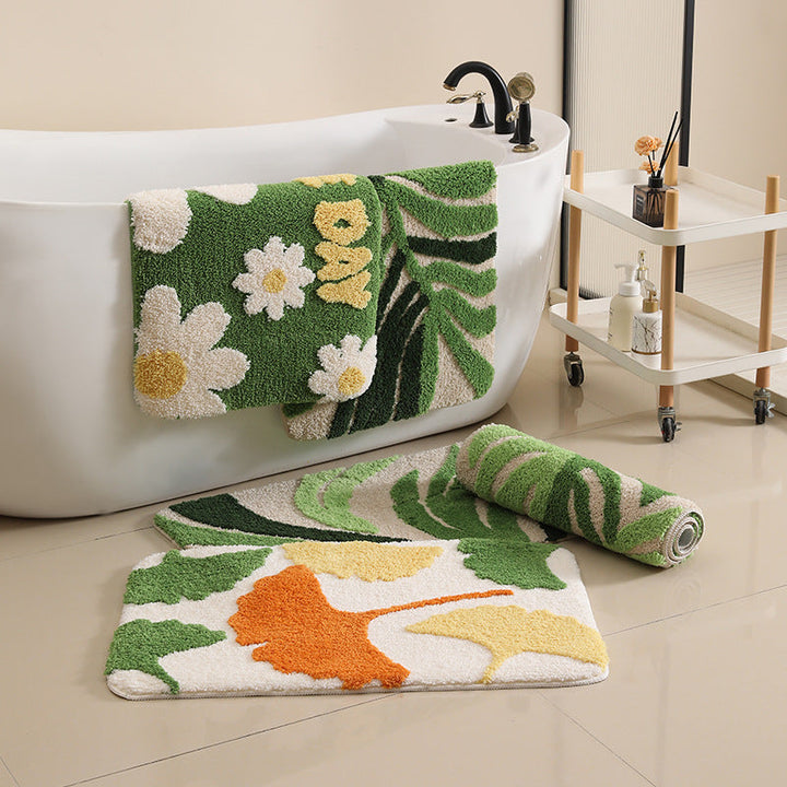Floral-Inspired Decorative Bath Rug Kalsten