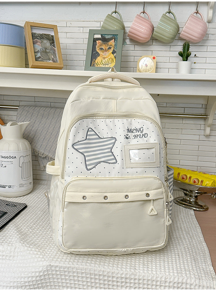 Functional Star-Embellished School Backpack