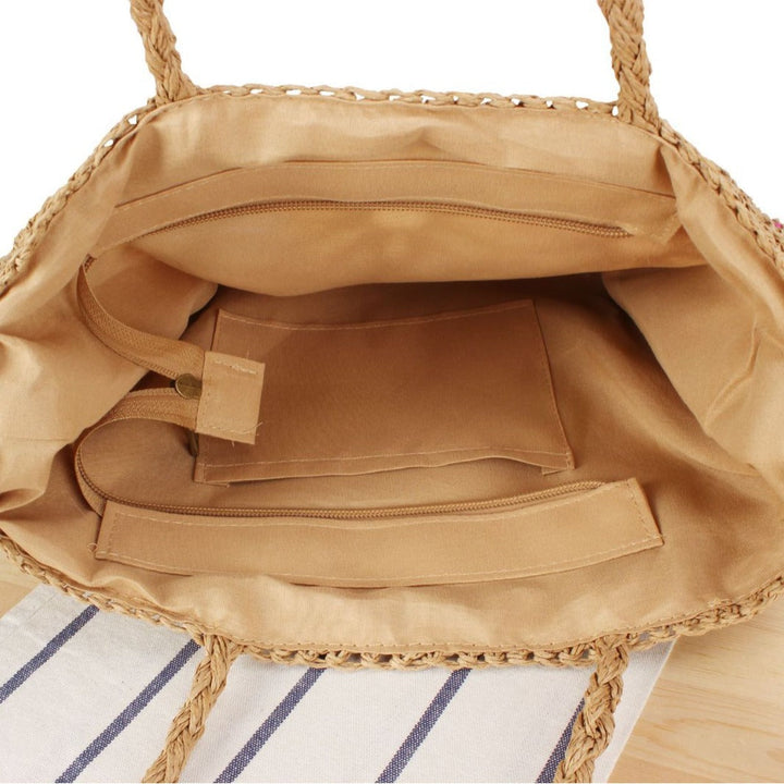 Handcrafted basket bag with colorful flower design Kalsten