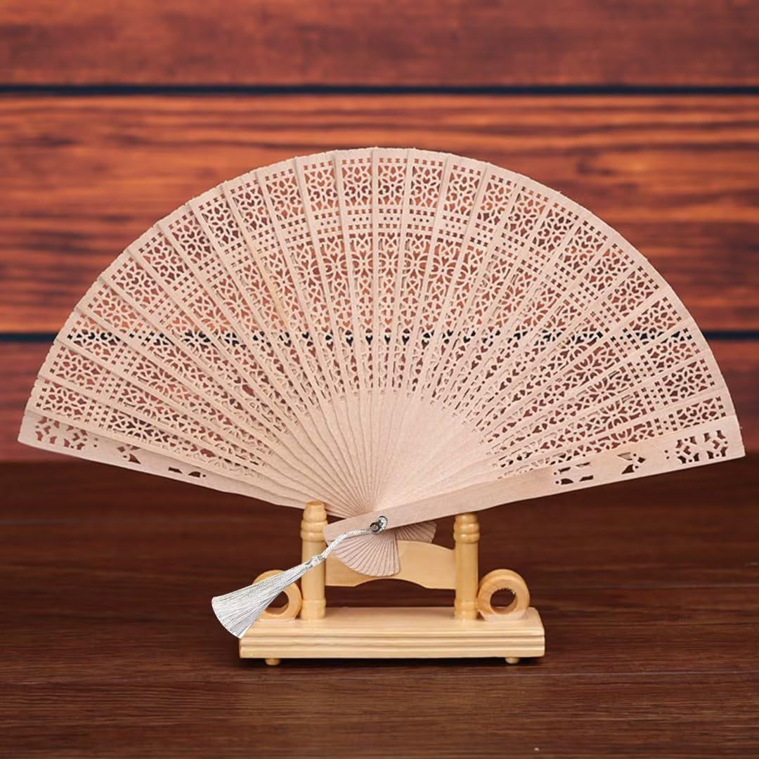 Ladies decorative and high-quality hand fan made of filigree wood Kalsten