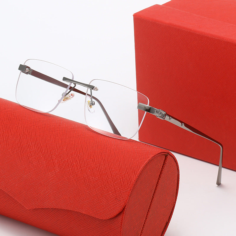 Women's fashionable half-rim glasses with elegant metal frame Kalsten