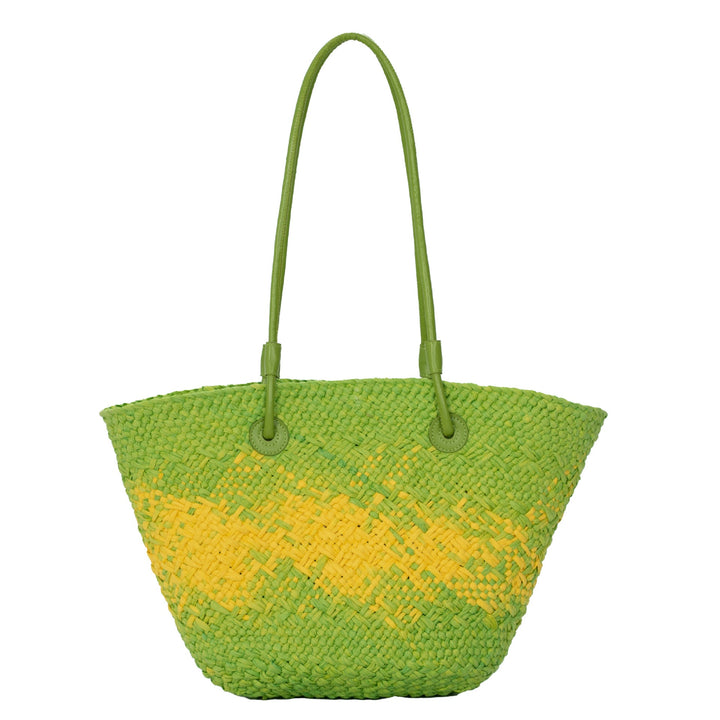 Elegant Rattan-Style Handbag with Double Handle Kalsten