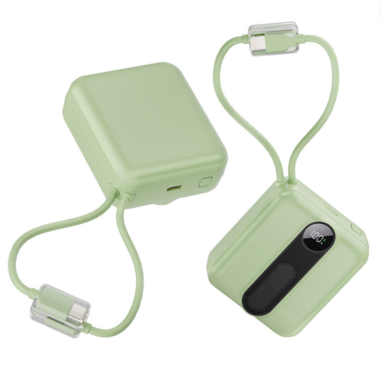 Portable power bank with integrated fast charging cables and digital charging status indicator Kalsten