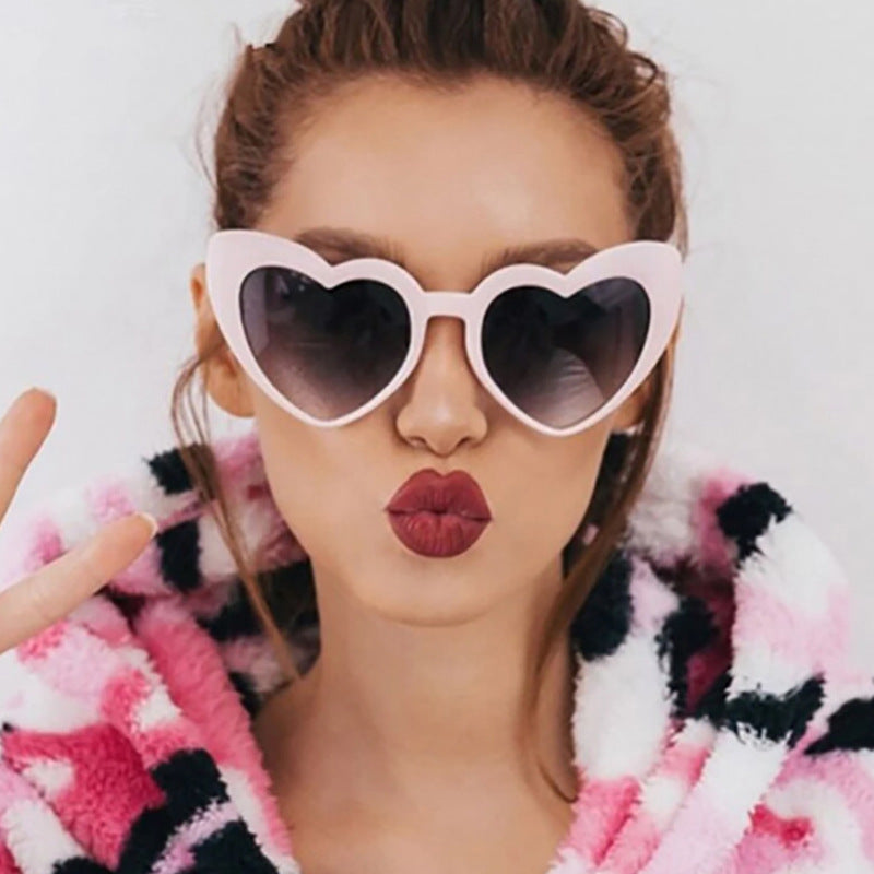 Women's Heart-Shaped Sunglasses with Polarized Lenses and High-Quality Plastic Frame Kalsten