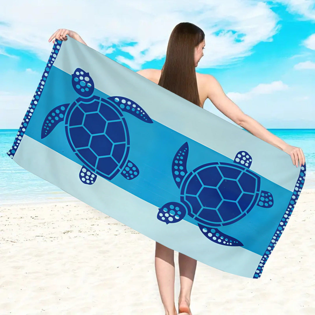 Microfiber beach towel with exclusive turtle motif Kalsten