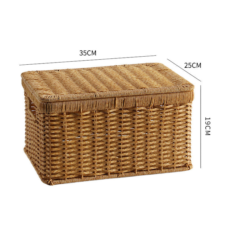 Unisex Rectangular Storage Basket with Decorative Lid Kalsten