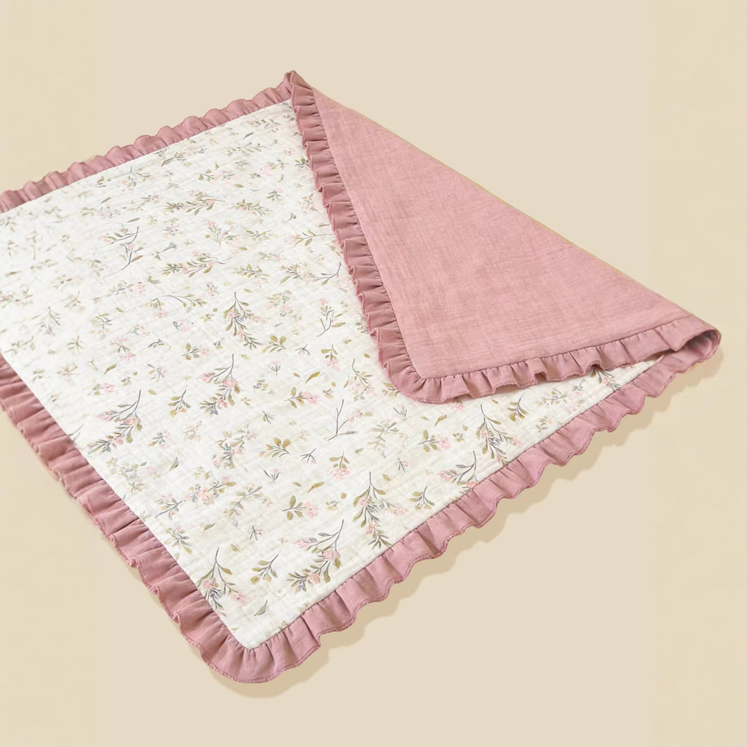 Soft Muslin Baby Blanket with Frill Edging kalsten