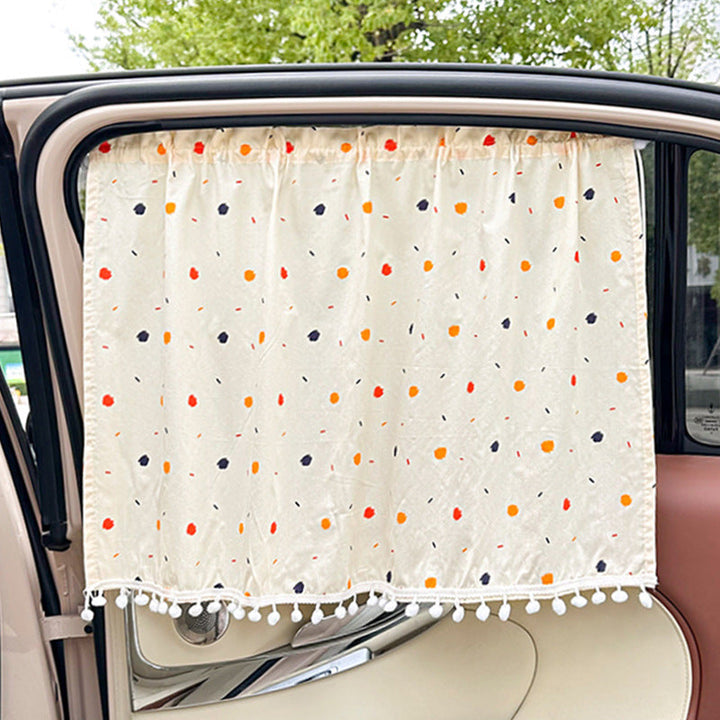 Unisex nan sun protection car curtain with elastic fastening strap and opaque cotton blend Kalsten
