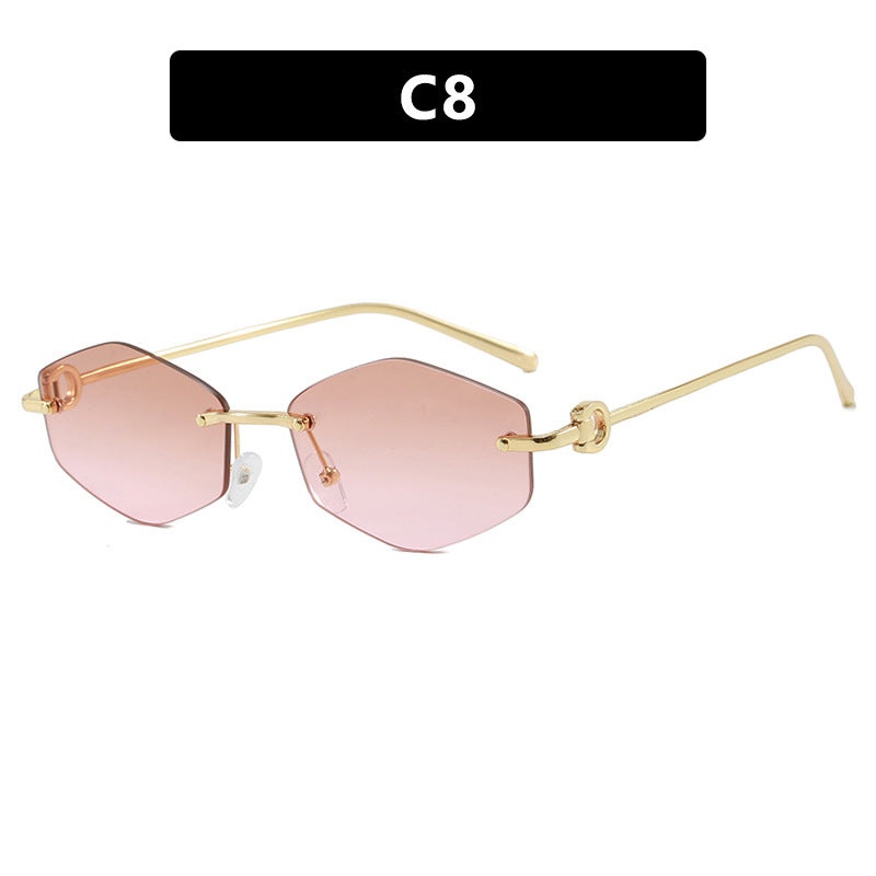 Women's fashionable sunglasses with hexagonal frame and luxurious accents Kalsten