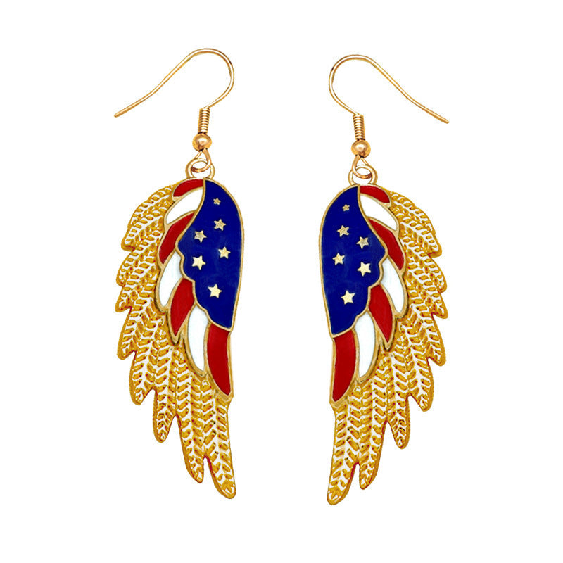 Women's earrings in flip-flop design with crystal embellishment and enamel flag motif Kalsten