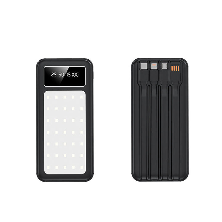 Portable power bank with digital power display and integrated cable system Kalsten