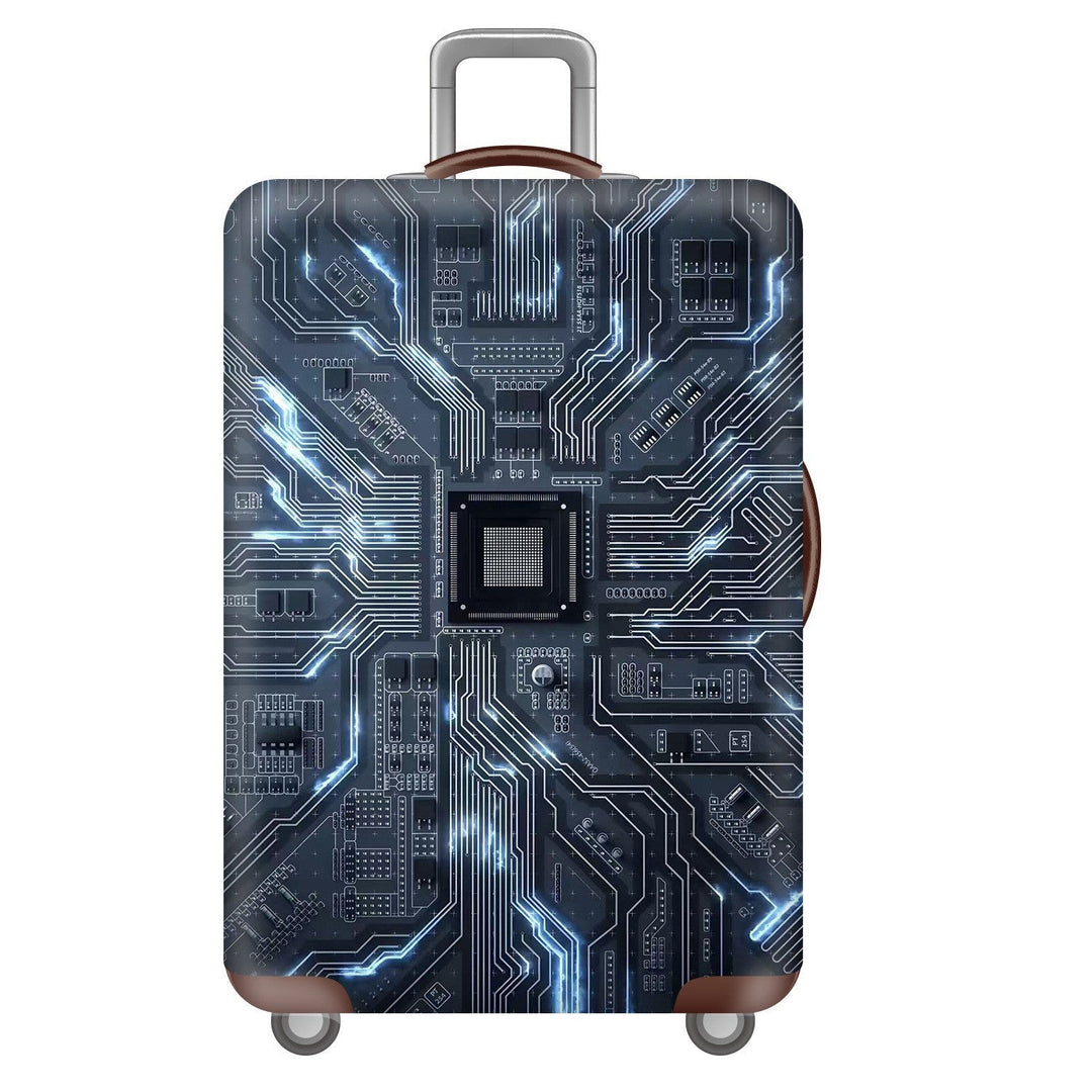 Unisex nan robust Hart shell trolley with lion portrait motif print, shock-resistant ABS polycarbonate shell, multi-wheeled chassis and TSA security lock Kalsten