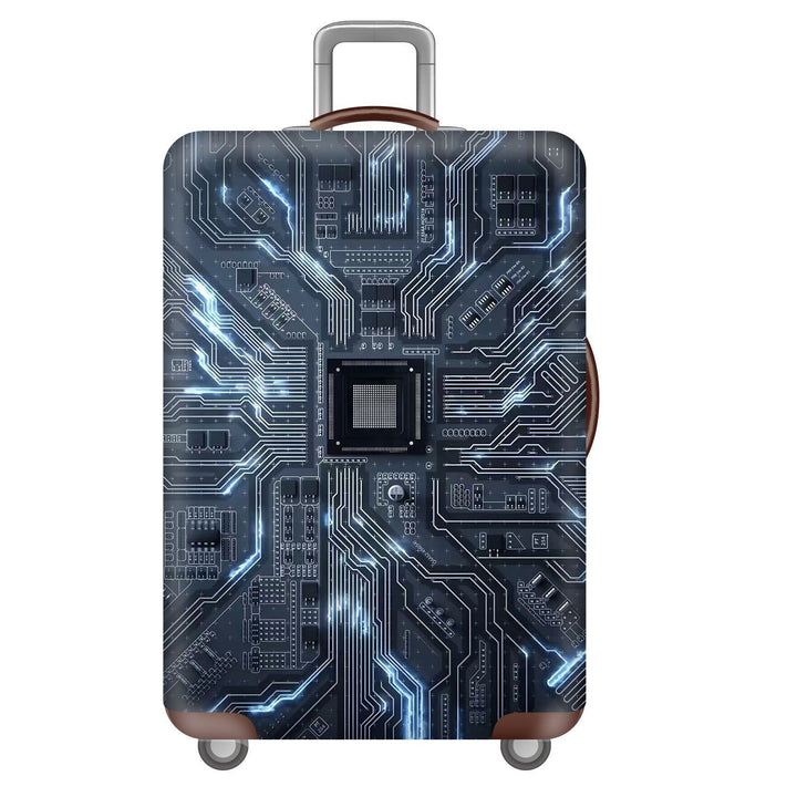 Unisex nan robust Hart shell trolley with lion portrait motif print, shock-resistant ABS polycarbonate shell, multi-wheeled chassis and TSA security lock Kalsten