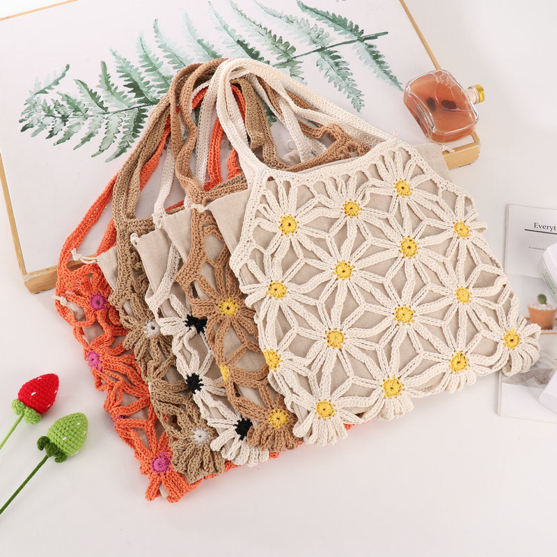Handcrafted flower pattern shopper bag Kalsten