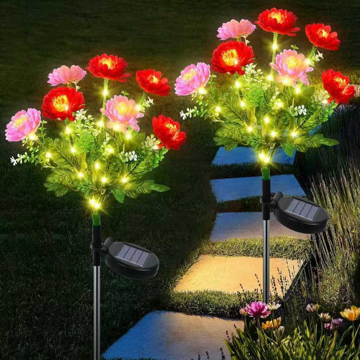 Solar Garden Stake Artificial Flower LED Pathway Decor Kalsten