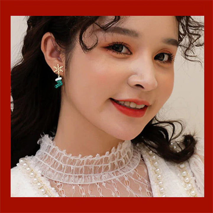 Asymmetric Christmas Earrings