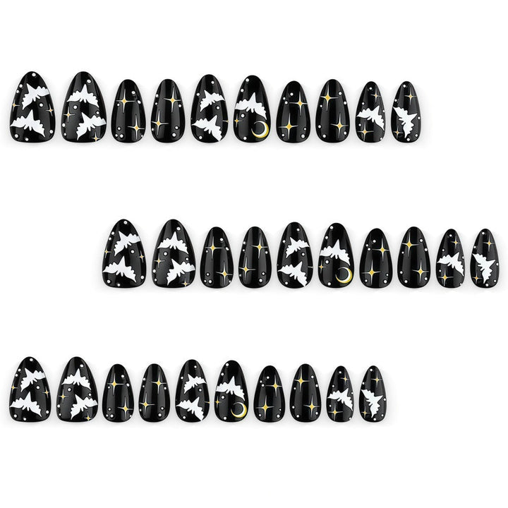 Artificial nails in creative Halloween bat design Kalsten