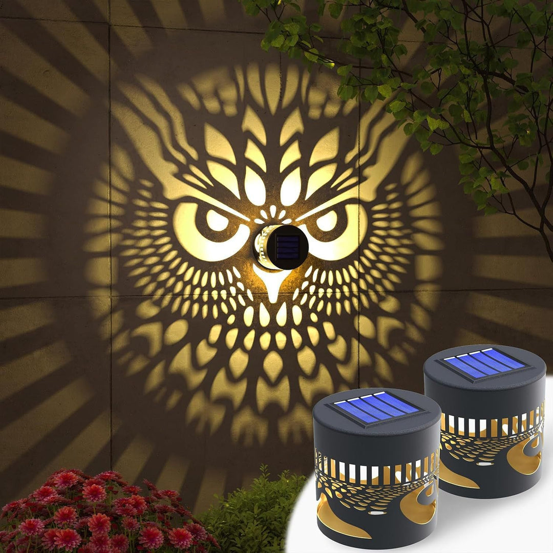 Outdoor Mandala Solar Projection Wall Lights With Patterned Metal Casing And Automatic Dusk-To-Dawn Sensor Kalsten