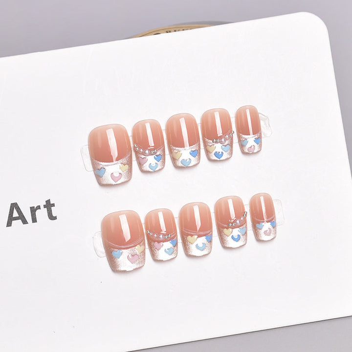 Glamorous Heart-Themed Press-On Nail Set Kalsten