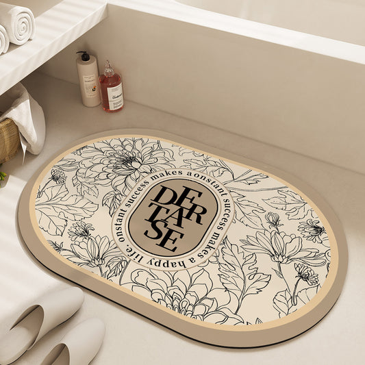 Floral Patterned Bath Mat Acalora