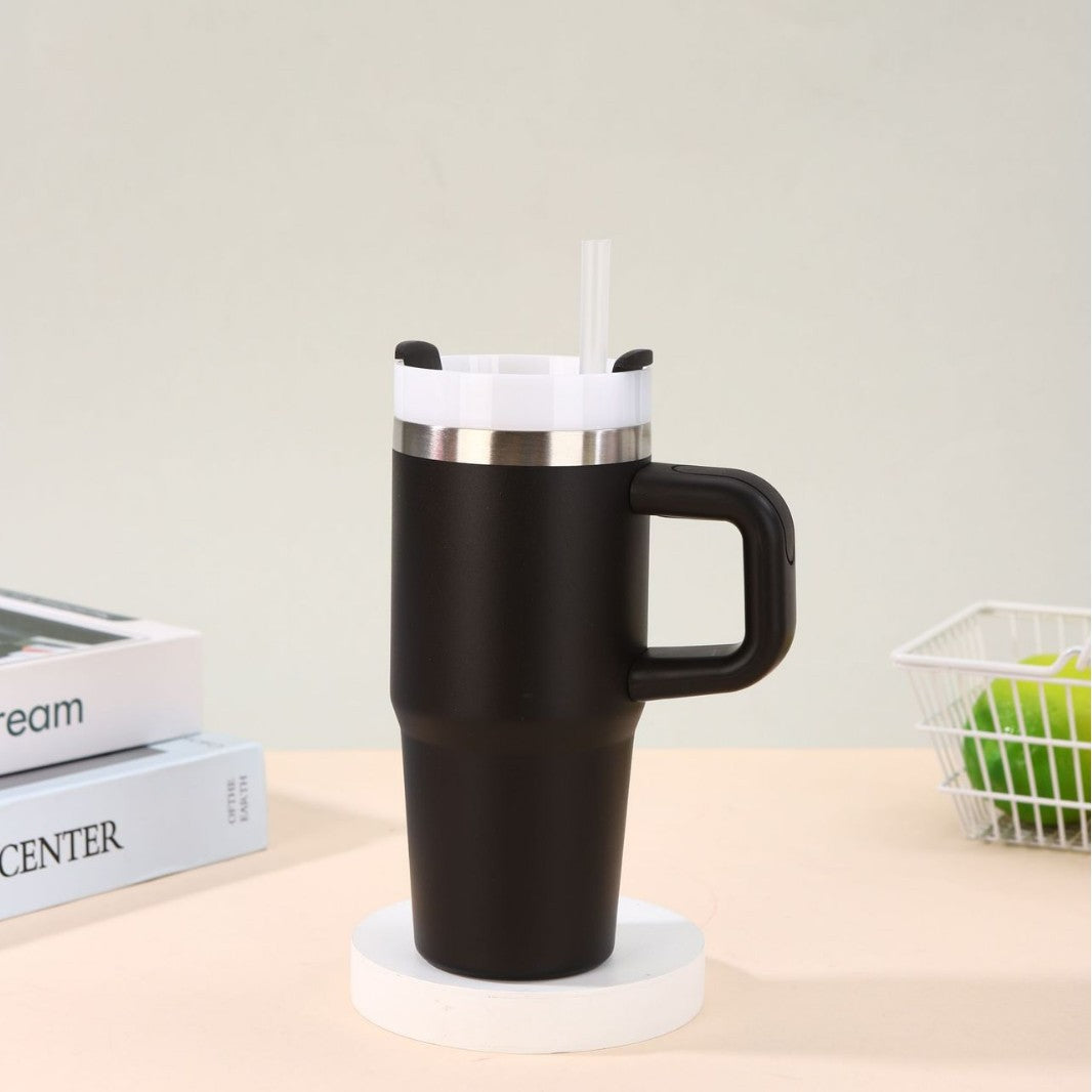 Unisex noble insulated cup with practical straw Kalsten