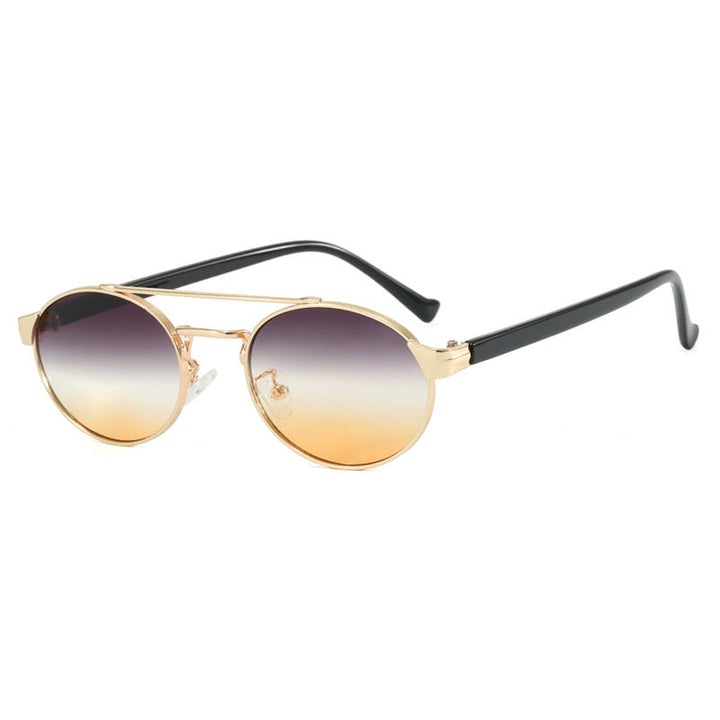Ladies fashionable sunglasses in stylish round design with golden accents Kalsten