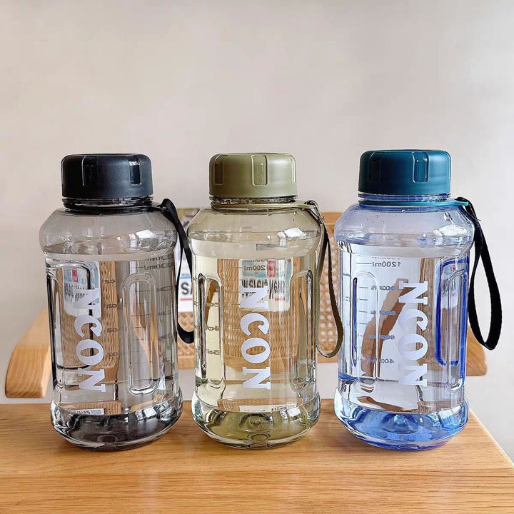 Women Transparent Drinking Bottle with Practical Carrying Handle Kalsten