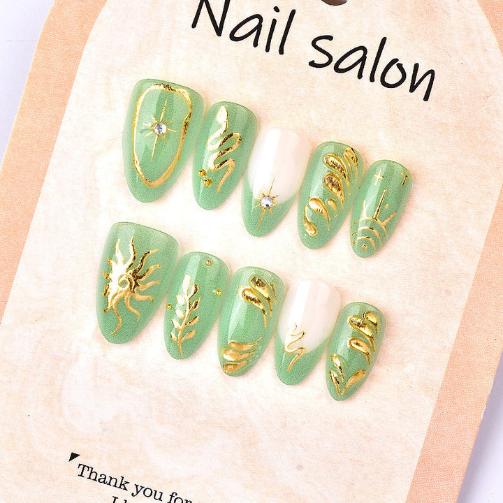 Artificial nails with elegant gold design Kalsten