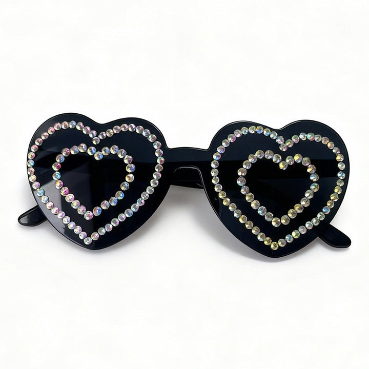 Rhinestone-Embellished Heart-Shaped Sunglasses Kalsten 1787141238