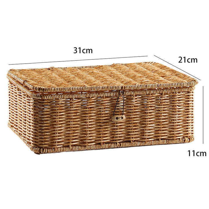 Handcrafted Rectangular Wicker Storage Box Kalsten
