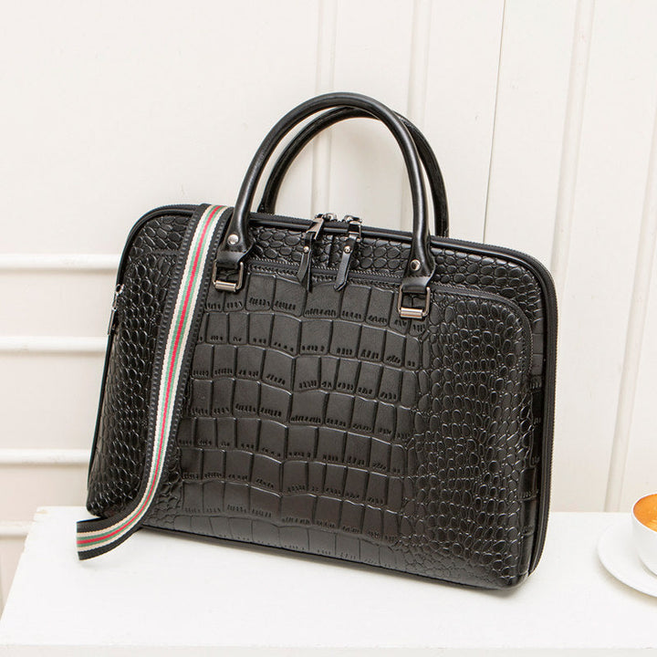 Elegant Laptop Briefcase in Crocodile Look Kalsten