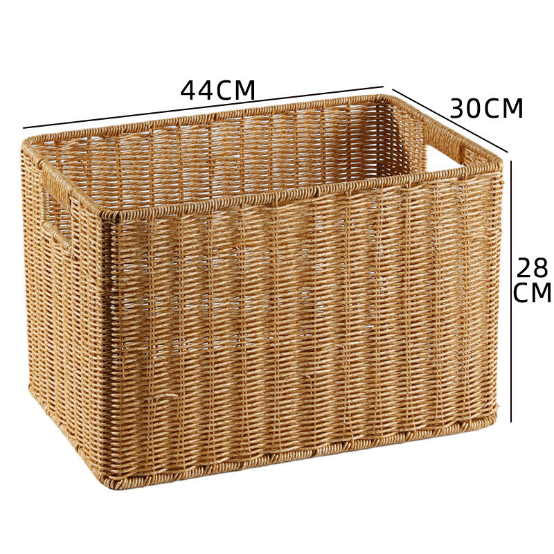Handcrafted Rectangular Wicker Storage Bin Kalsten