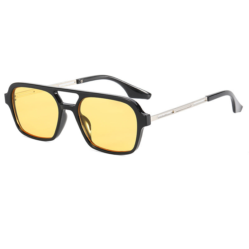 Women's Designer Sunglasses with Elegant Transparent Frame and Yellow Lenses Kalsten