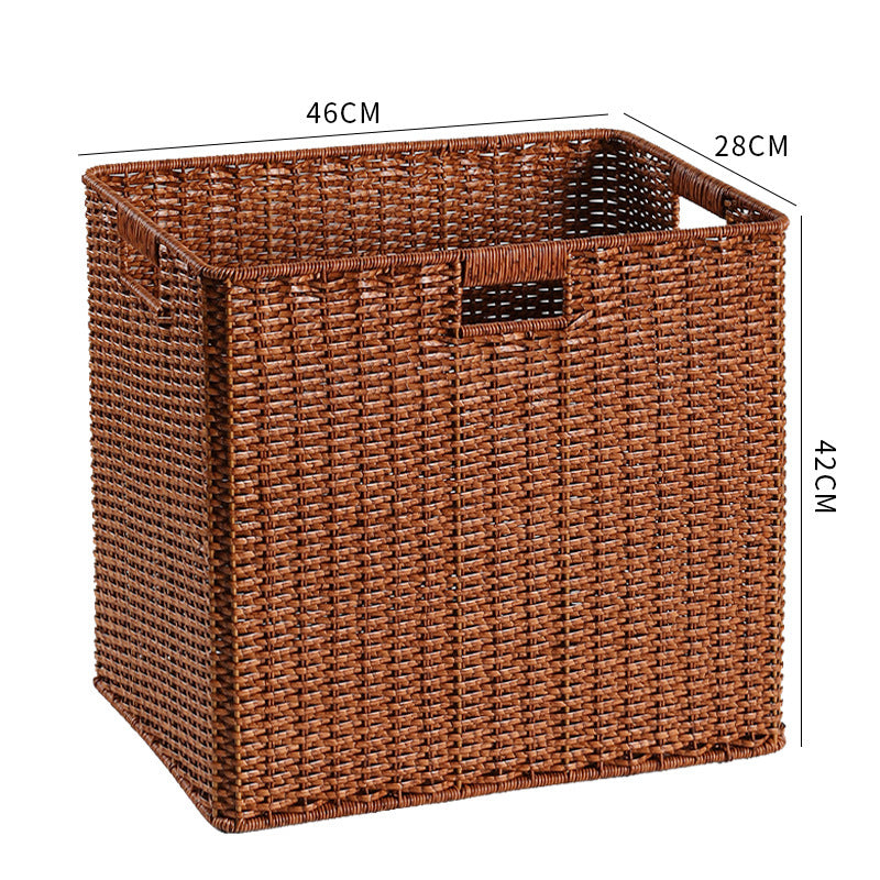 Large Woven Storage Bin with Ergonomic Cutout Handles Kalsten