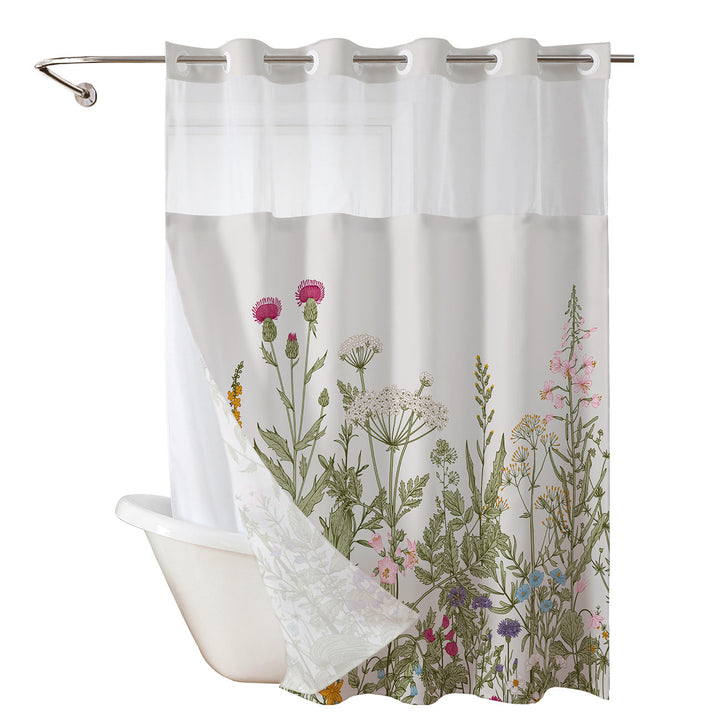 Elegant Floral Print Shower Curtain Kalsten