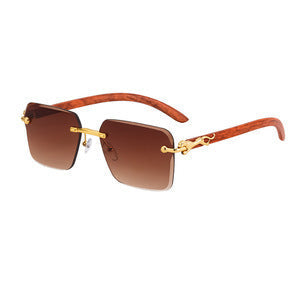 Women’s Fashion Square Sunglasses with Elegant Wooden Arms Kalsten