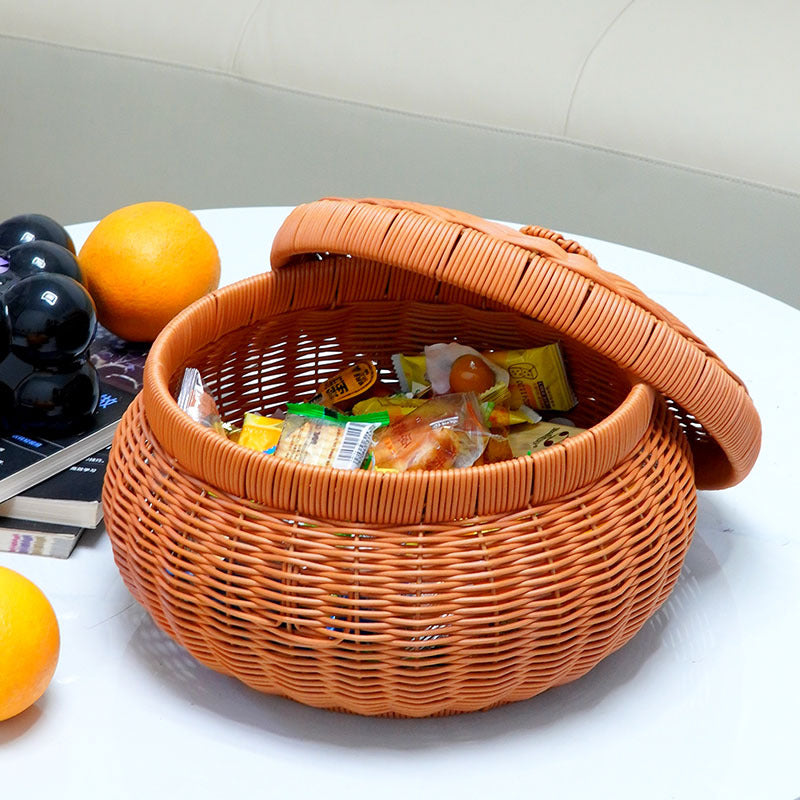 Women's Round Storage Basket with Lid Kalsten