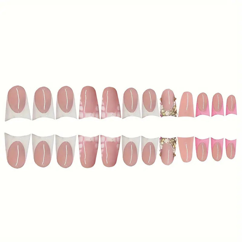 Glamorous 3D Crystal-Accented Press-On Nail Set Kalsten