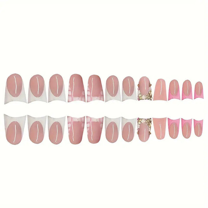 Glamorous 3D Crystal-Accented Press-On Nail Set Kalsten