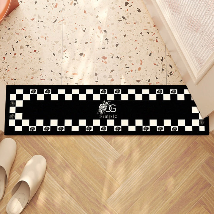 Checkerboard Pattern Runner Mat