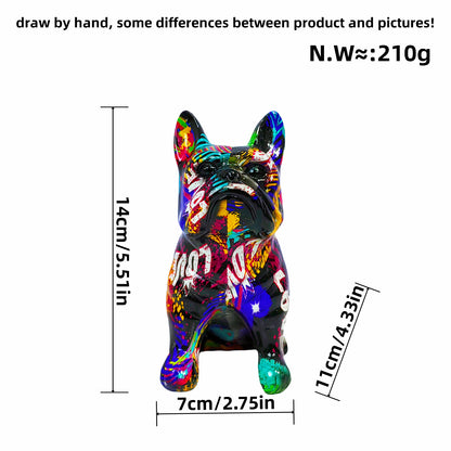 Creative bulldog figurine made of hand-painted resin Acalora