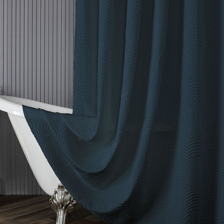 Textured Leaf Pattern Shower Curtain Kalsten