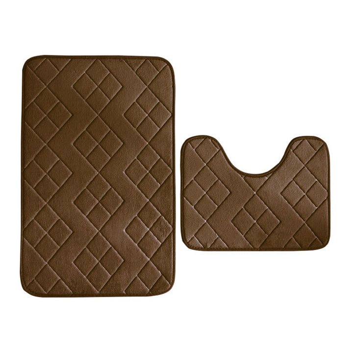 Luxurious Quilted Memory Foam Bath Mat Set Kalsten
