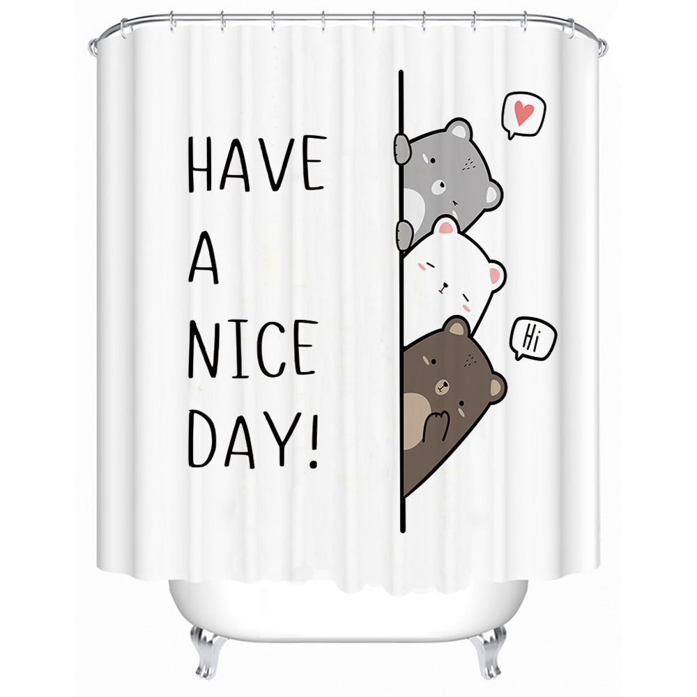 Playful Bear-Themed Shower Curtain Kalsten
